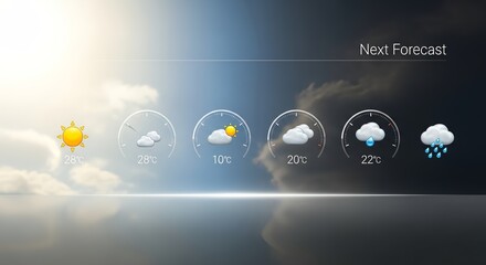 Get your next weather forecast with detailed temperature and condition icons