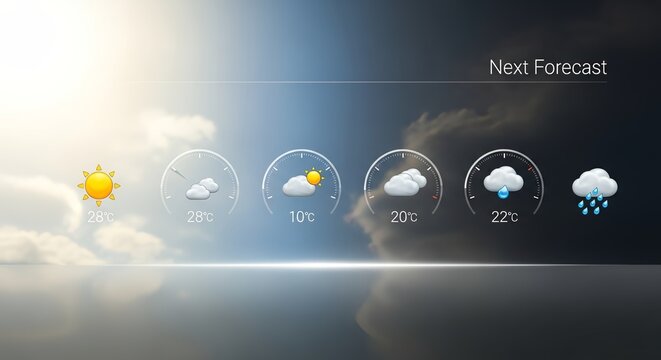 Get your next weather forecast with detailed temperature and condition icons
