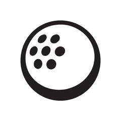Minimal golf ball close-up icon in black and white vector style