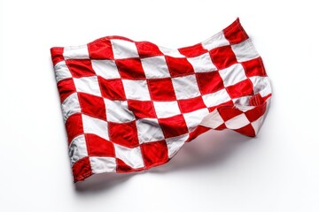 Fototapeta premium Checkered Flag Red and White Waving