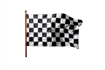 Checkered Flag Waving on Pole