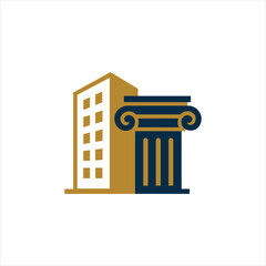 Pillar law office logo template illustration design vector