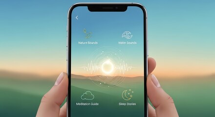Find your calm with a soothing mobile meditation and sleep app interface