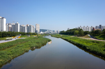 Anyangcheon Stream in Gyeonggi-do, South Korea.

