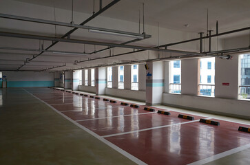 The view of the parking lot in Korea.
