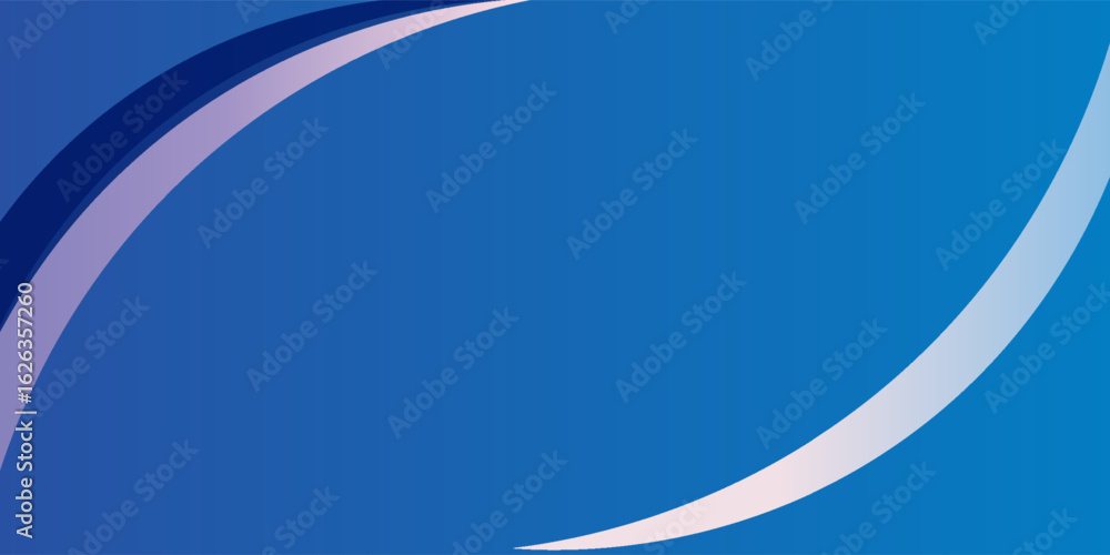 Poster abstract blue background with smooth curves. the background features a gradient from dark blue to li