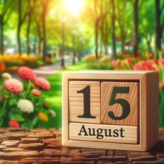 15 August – Patriotic Decor Concept on wooden box.