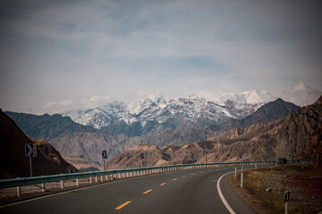 Snow-capped mountains in Akto County, Kizilsu Kirgiz Autonomous Prefecture, Xinjiang, China