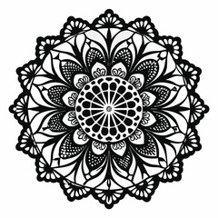 Lace & Crochet Patterns vector clean black silhouette design white background
