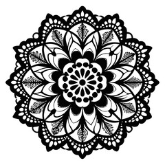 Lace & Crochet Patterns vector clean black silhouette design white background