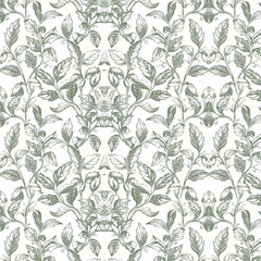 Seamless, floral and ornamental pattern