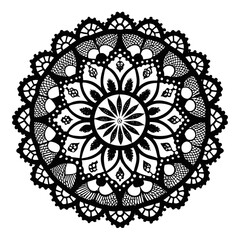 Lace & Crochet Patterns vector clean black silhouette design white background