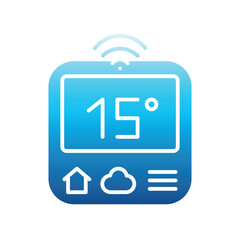 Smart thermostat color flat icon for digital and print projects.