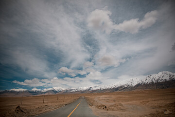 Snow-capped mountains in Akto County, Kizilsu Kirgiz Autonomous Prefecture, Xinjiang, China