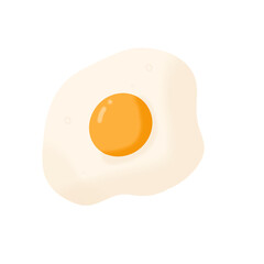 Fried egg cartoon illustration breakfast food icon fresh and healthy