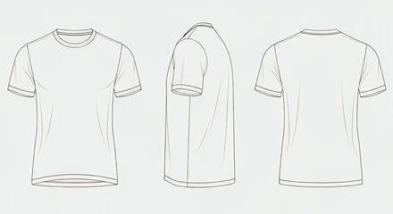 Blank T-Shirt Template for Mockups and Designs