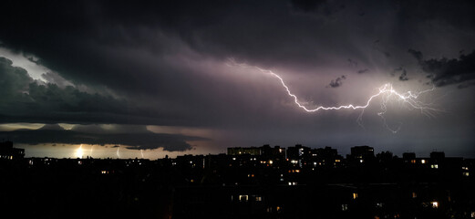 lightning over the city