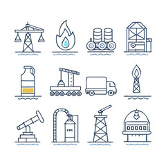 oil industry icons set