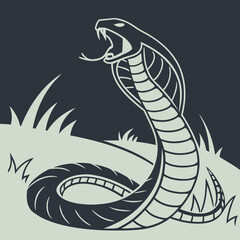 Silhouette Of A Snake Coiled In Defensive Pose