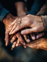 Fototapeta premium Closeup Of Hands Together Showing Unity And Support