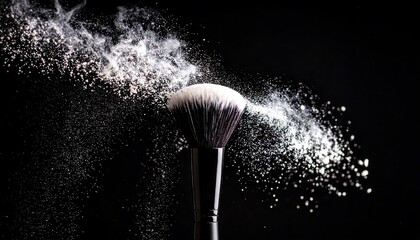 Makeup brush with powder explosion