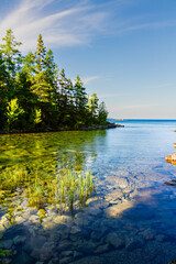 Bruce Peninsula National Park. A small picturesque cove near Little Dunks Bay. Lake Huron,...