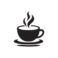 Stylized coffee cup illustration with abstract elements