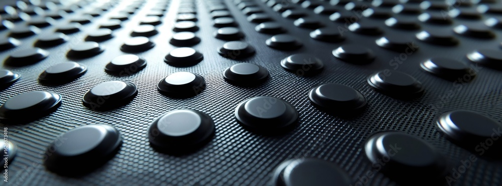 Poster abstract geometric surface with raised circular elements in a detailed macro shot
