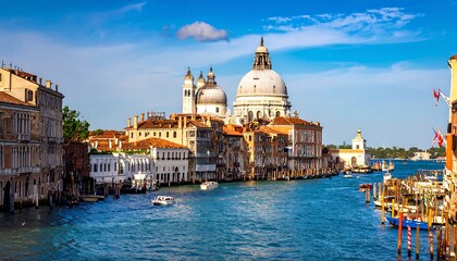 Naklejka premium Venetian Canal with Basilica