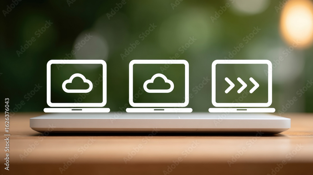 Poster exploring cloud computing solutions for business growth online infographic digital workspace elevate