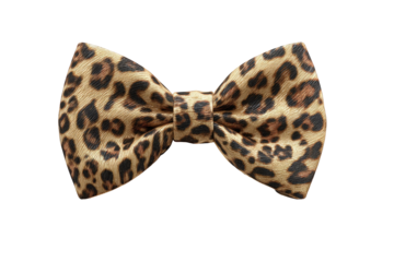 Leopard print bow tie, close-up