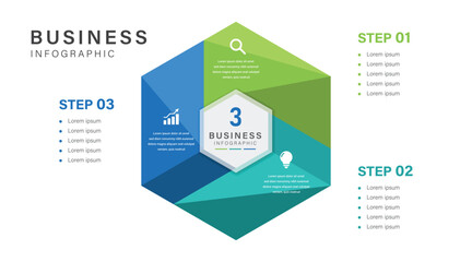 Venn diagram infographic geometric chart template for business start up presentation design.