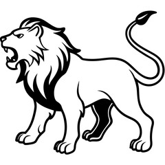 Lion Roaring Silhouette vector