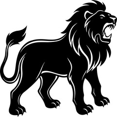 Lion Roaring Silhouette vector