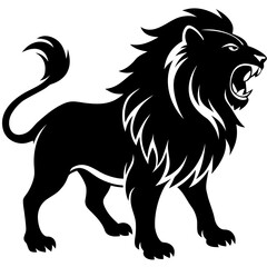 Lion Roaring Silhouette vector