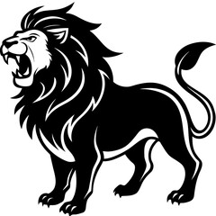 Lion Roaring Silhouette vector