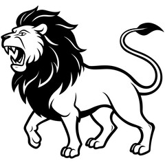Lion Roaring Silhouette vector