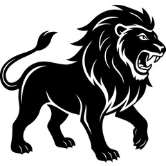 Lion Roaring Silhouette vector