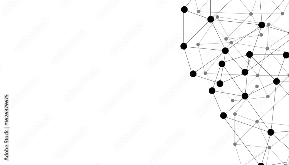 Poster abstract technology dot and line connection digital hi tech design concept background. space for tex