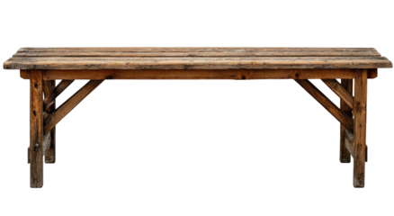 Rustic wooden workbench.  Simple, weathered table