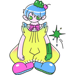 Cute anime girl with pink hair winks and opens her arms for a hug. Loving character illustration on an isolated background.