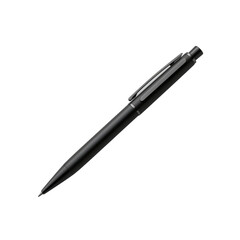 Sleek matte black writing tool precision instrument poised ready for creative expression isolated