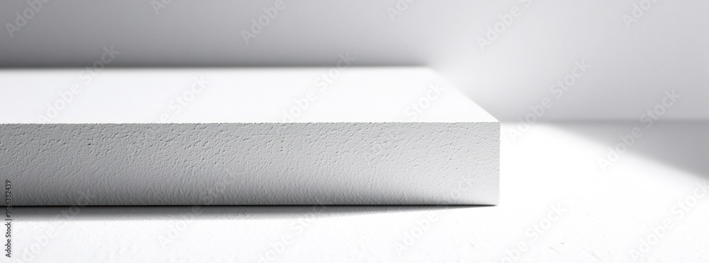 Poster monochrome abstract composition featuring concrete surface with geometric shadow and white backgroun