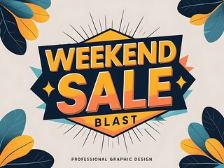 Weekend sale blast graphic design.