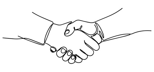 Handshake Illustration – Business Agreement Line Art Drawing