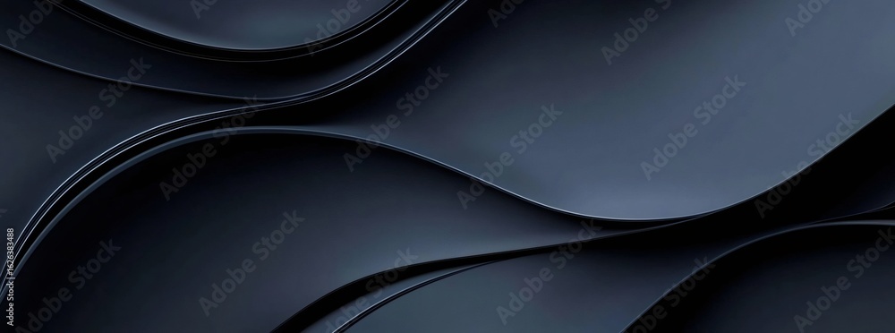 Aufkleber abstract dark blue wavy textured design with dynamic flowing lines and metallic reflections