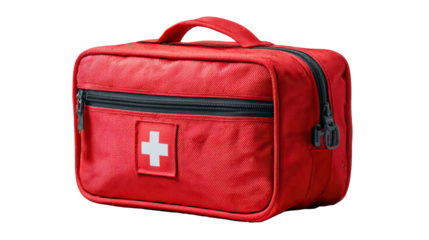Red First Aid Kit on Transparent Background
