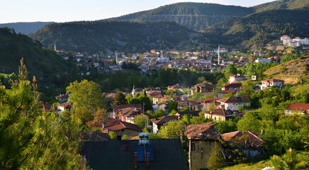 A view of the historical Tarakli Town in Sakarya, Turkey. Famous for its old Ottoman houses and streets, Tarakli is a touristic area.
