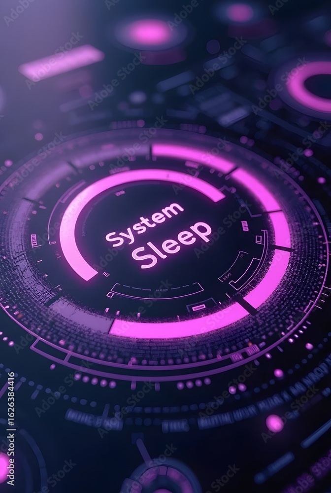 Aufkleber neon pink digital interface glows with vibrant energy, vertical composition. its circular design fea