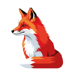 Obraz premium Red fox vulpes vulpes portrait. Orange fox illustration shows fluffy tail and pointed ears. Red fox image is perfect for wildlife magazine cover or children book.